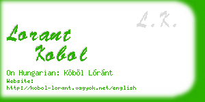 lorant kobol business card